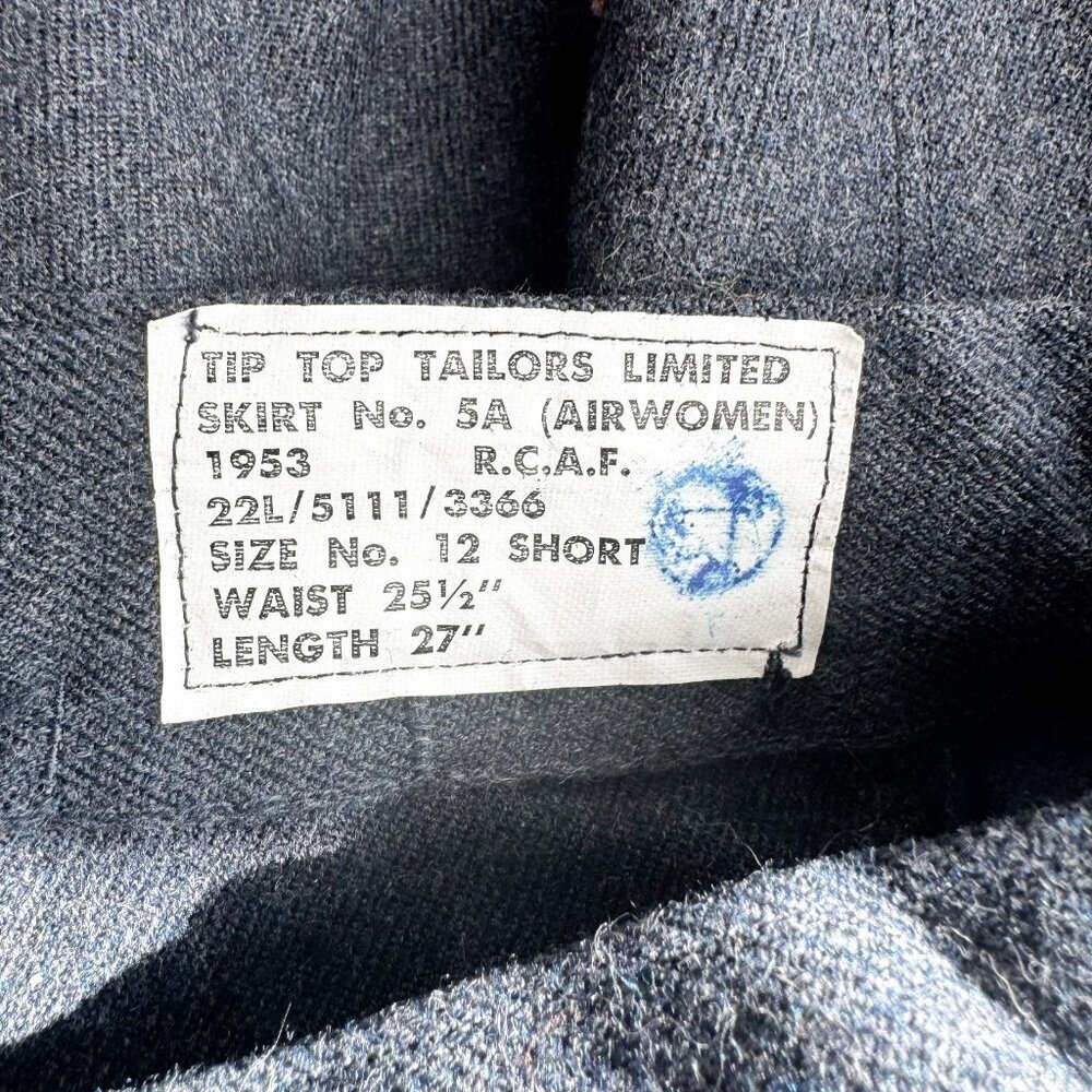 Vintage Tip Top Tailors Military Airwoman 1953 Wool Blend A line Skirt S - Picture 6 of 6